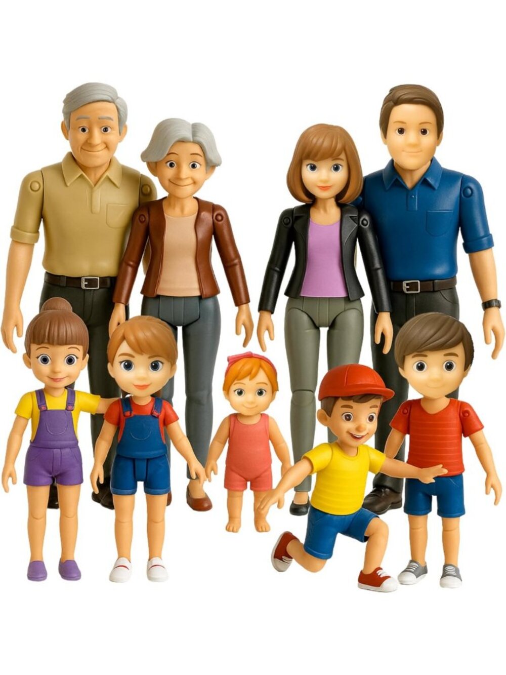 Bendable Dollhouse Family Set - 9 Poseable Figures for Imaginative Play Fun